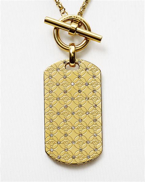 michael kors dog tag necklace|michael kors handbags clearance sale.